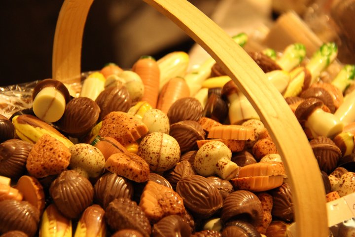 Chocolates on display at the 2017 Salon du Chocolat, Paris.  Credit: Bioversity International/S. Collins