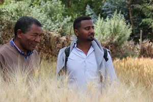 Dr teshome meets the young local researchers. Ethiopia. 