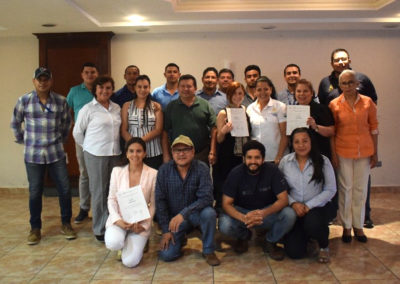 Participantes en el cierre de los talleres en Tegucigalpa.
