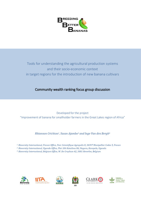 Tools for understanding the agricultural production systems and their socio-economic context in target regions for the introduction of new banana cultivars: Community wealth ranking focus group discussion