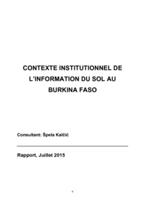 Institutional context of soil information in Burkina Faso