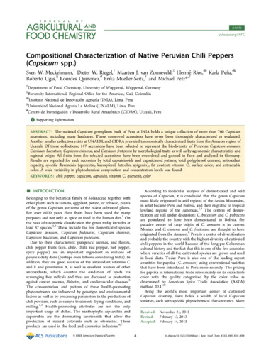 Compositional characterization of native Peruvian chili peppers (Capsicum spp.)