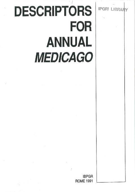 Descriptors for annual medicago/Descripteurs pour medicago annuelles