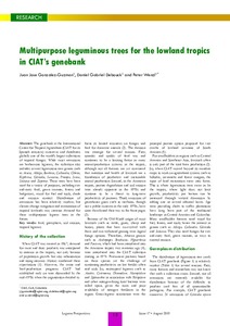 Multipurpose leguminous trees for the lowland tropics in CIAT’s genebank.