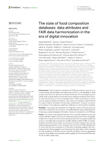 The state of food composition databases: Data attributes and FAIR data ...