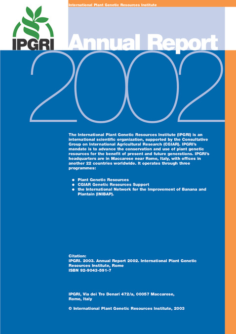 IPGRI Annual Report 2002