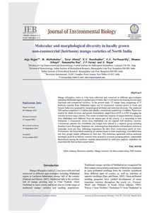 Molecular and morphological diversity in locally grown non-commercial (heirloom) mango varieties of North India