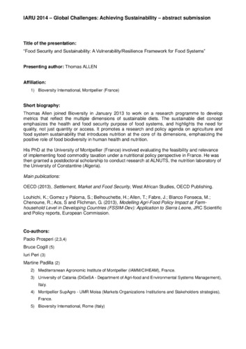 Agricultural biodiversity, social-ecological systems and sustainable diets
