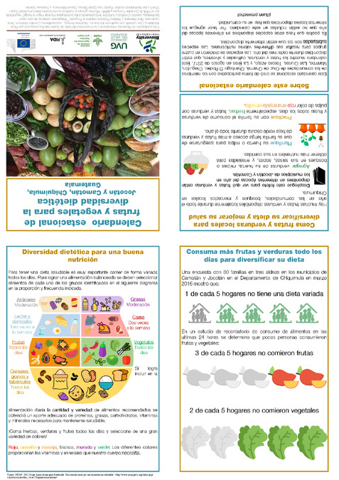 Disponibilidad estacional de frutas y verduras frescas. &iexcl;C&oacute;melos todos los d&iacute;as! [Borchure]
