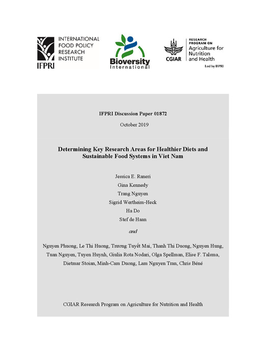Determining key research areas for healthier diets and sustainable food systems in Viet Nam