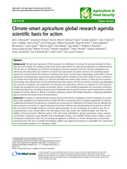 Climate-smart agriculture global research agenda: scientific basis for action