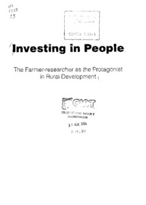 Investing in people: the farmer-researcher as the protagonist in rural development