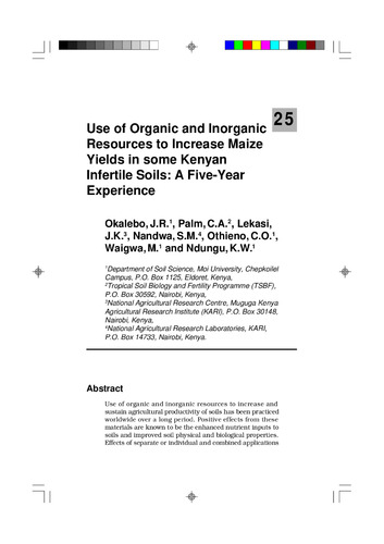 Use of organic and inorganic resources to increase maize yields in some Kenyan infertile soils: a five-year experience