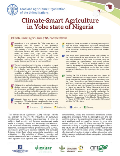 Climate-Smart Agriculture in Yobe state of Nigeria