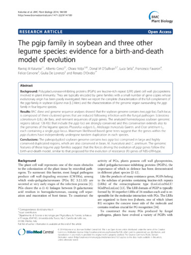 The pgip family in soybean and three other legume species: evidence for a birth-and-death model of evolution