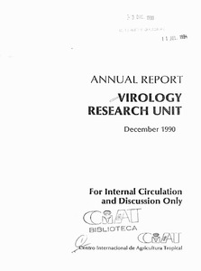 Virology Research Unit Annual Report : 1990