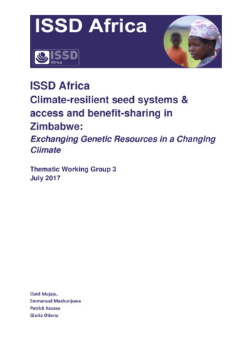 Climate-resilient seed systems and access and benefit-sharing in Zimbabwe: exchanging genetic resources in a changing climate