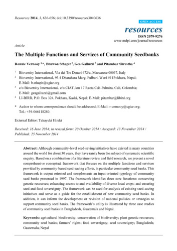 The multiple functions and services of community seed banks