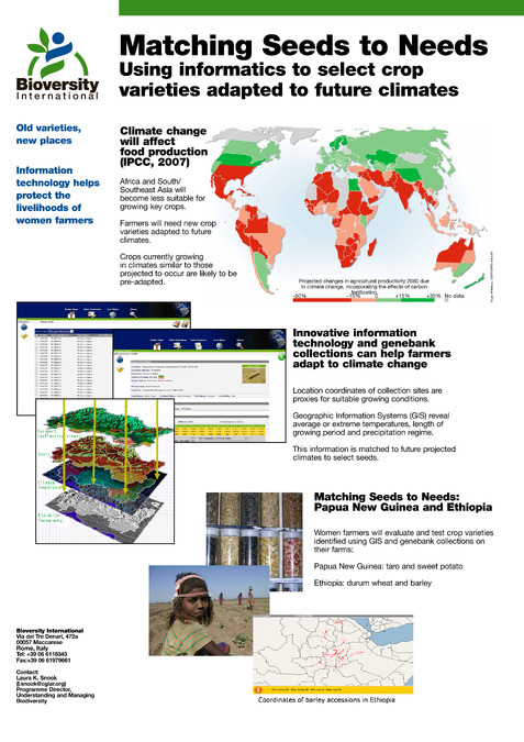Matching seeds to needs: Using informatics to select crop varieties adapted to future climates