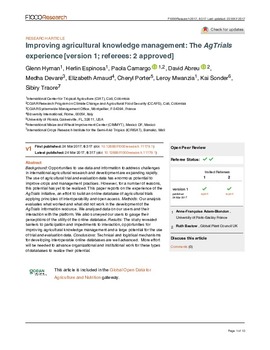 Improving agricultural knowledge management: The AgTrials experience
