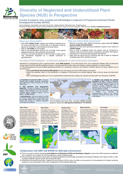 Diversity of neglected and underutilized plant species (NUS) in perspective