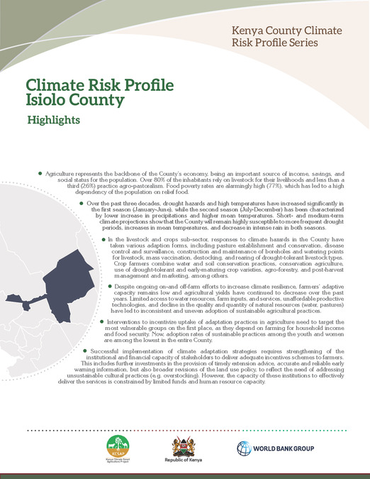 Climate Risk Profile for Isiolo County. Kenya County Climate Risk Profile Series