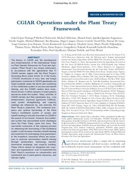 CGIAR Operations under the Plant Treaty Framework