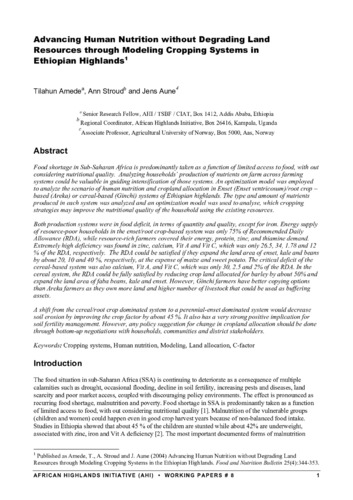 Advancing human nutrition without degrading land resources through modeling cropping systems in the Ethiopian highlands