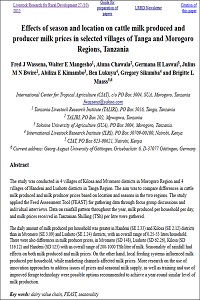 Effects of season and location on cattle milk produced and producer milk prices in selected villages of Tanga and Morogoro Regions, Tanzania