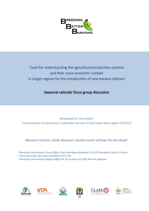 Tools for understanding the agricultural production systems and their socio-economic context in target regions for the introduction of new banana cultivars: Seasonal calendar focus group discussion
