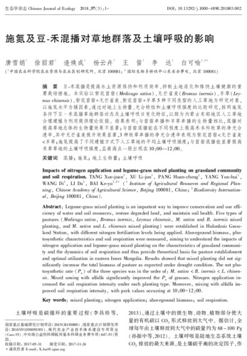 Impacts of nitrogen application and legume-grass mixed planting on grassland community and soil respiration