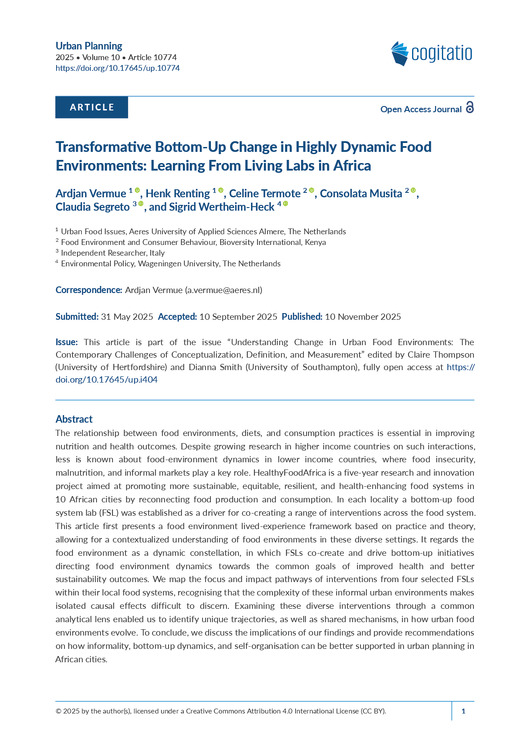 Transformative bottom‐up change in highly dynamic food environments: Learning from living labs in Africa