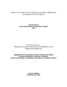 Impacto económico de la adopción de pastos mejorados en América Latina tropical