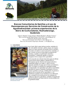 Bancos comunitarios de semillas y el uso de recompensas por servicios de conservación de la agrobiodiversidad: primeras experiencias de la Sierra de Cuchumatanes, Huehuetenango, Guatemala