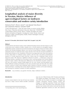 Longitudinal analysis of maize diversity in Yucatan, Mexico: influence of agro-ecological factors on landraces conservation and modern variety introduction
