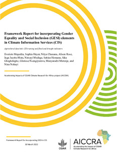 Framework Report for incorporating Gender Equality and Social Inclusion (GESI) elements in Climate Information Services (CIS)