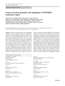 Forest ecosystem genomics and adaptation: EVOLTREE conference report