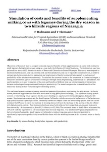 Simulation of costs and benefits of supplementing milking cows with legumes during the dry season in two hillside regions of Nicaragua