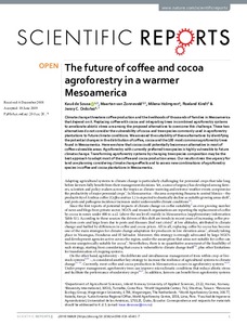 The future of coffee and cocoa agroforestry in a warmer Mesoamerica