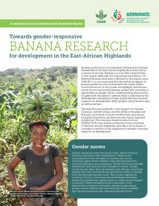 Towards gender-responsive banana research for development in the East-African Highlands - GENNOVATE resources