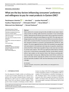 What are the key factors influencing consumers? preference and willingness to pay for meat products in Eastern DRC?