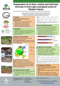 Assessment of on-farm, market and wild food diversity in three agro-ecological zones of Western Kenya