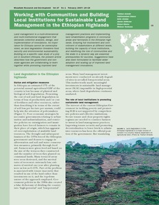 Working with communities and building local institutions for sustainable land management in the Ethiopian highlands