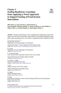 Scaling readiness: Learnings from applying a novel approach  to support scaling of food system innovations