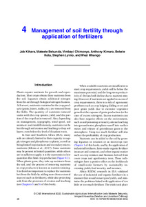 Management of soil fertility through application of fertilizers
