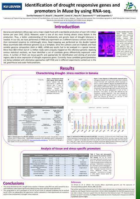 Identification of drought responsive genes and promoters in Musa by using RNA-seq