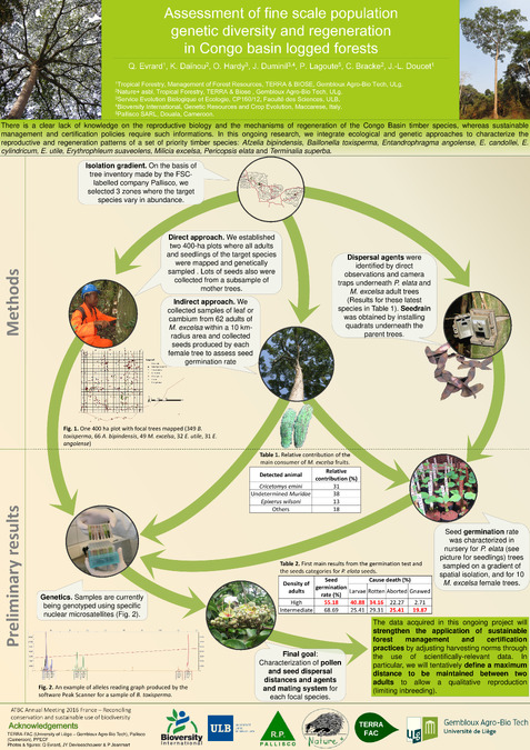 Assessment of fine scale population genetic diversity and regeneration in Congo basin logged forests