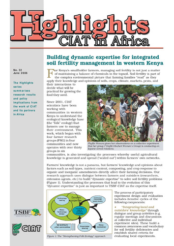 Building dynamic expertise for integrated soil fertility management in western Kenya