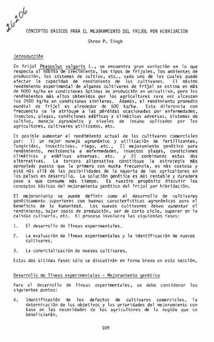 Conceptos basicos para el mejoramiento del frijol por hibridacion