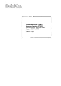 International Plant Genetic Resources Institute (IPGRI): Financial Statements for December 31, 2004 and 2003 with Independent Auditor's Report